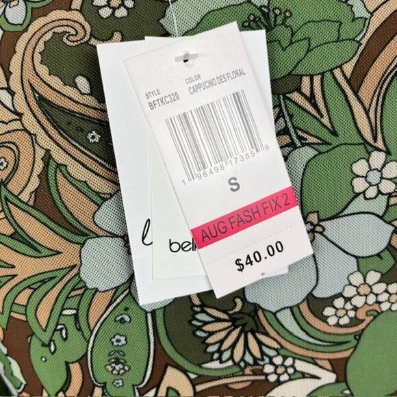 NWT Love Fire Layered Babydoll Blouse Cappuccino Desert Floral Green Tan Small - Picture 8 of 13